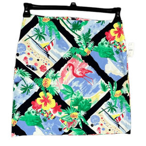 Talbots Women’s Size 6 Tropical Beach Flamingo Floral Print Lined Pencil Skirt